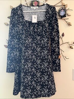 Lola + Grace Black Floral Midi Dress